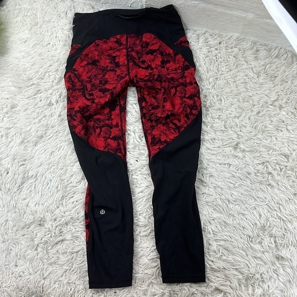 Lululemon Train Times Fast Pace Pant Special Edition 25" Carminetrue Red Black - Picture 5 of 5